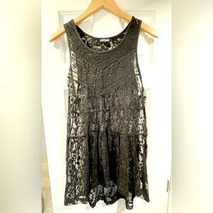 Express Black Lace Tunic
